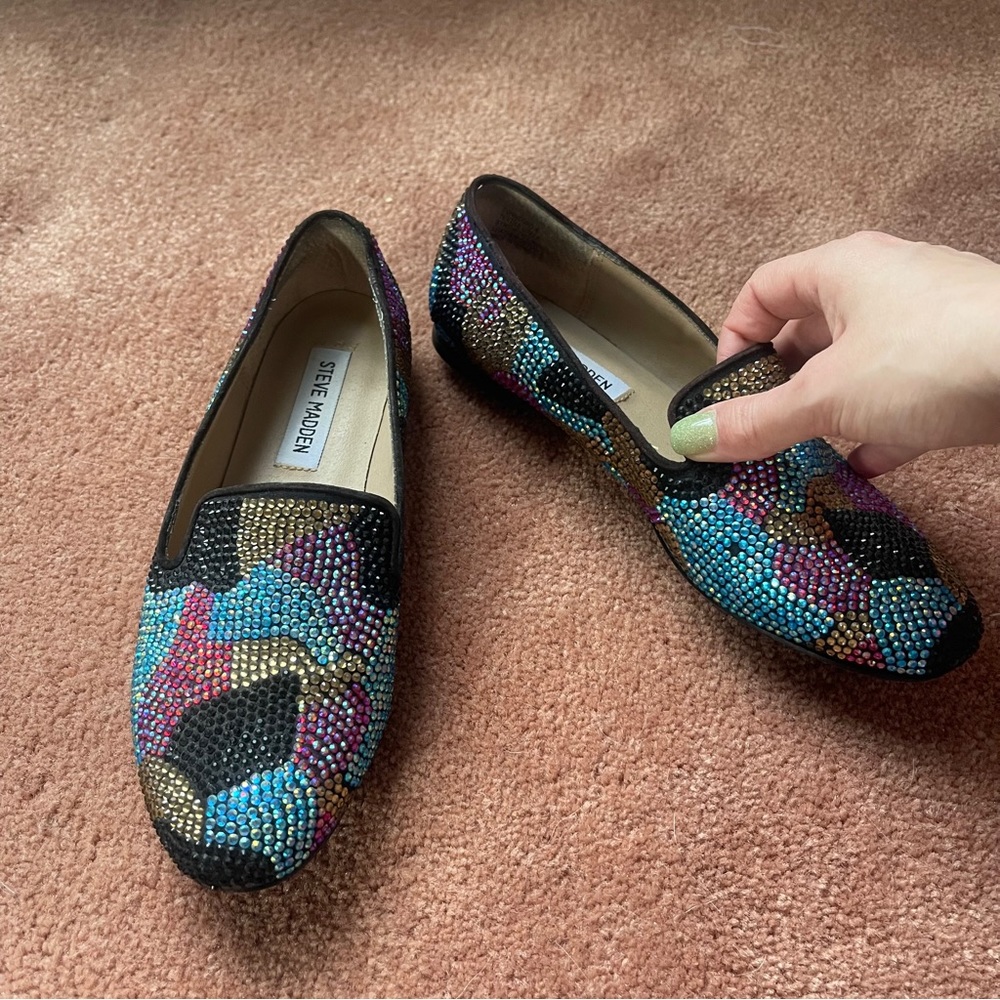 Steve Madden Multicolor Rhinestone Flat - Picture 4 of 4